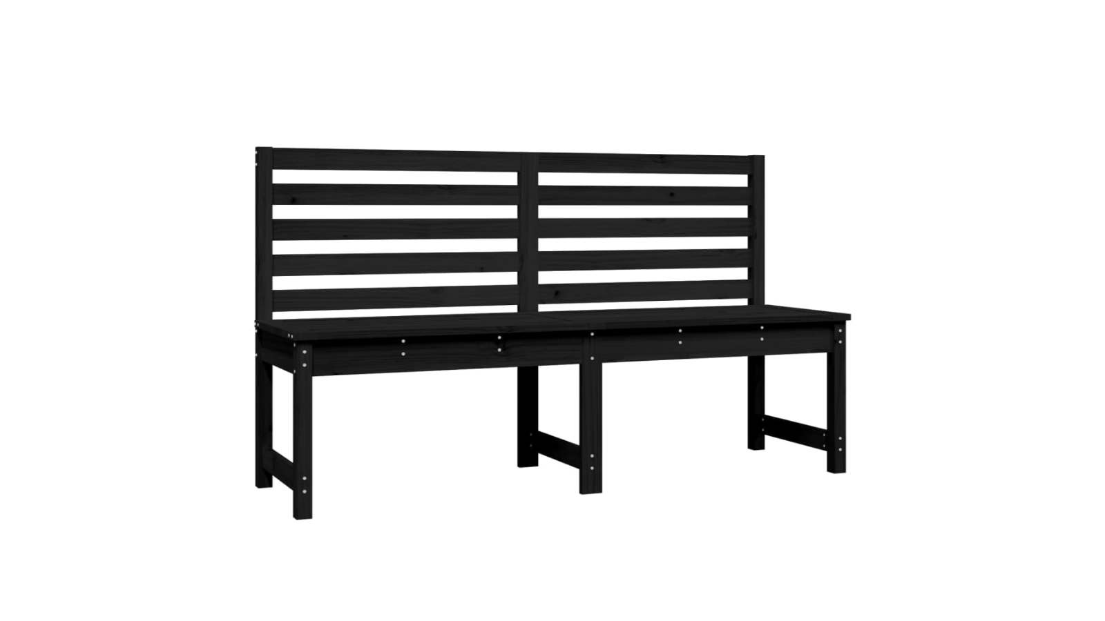 vidaXL Black Solid Pine Wood 157.5cm Garden Bench