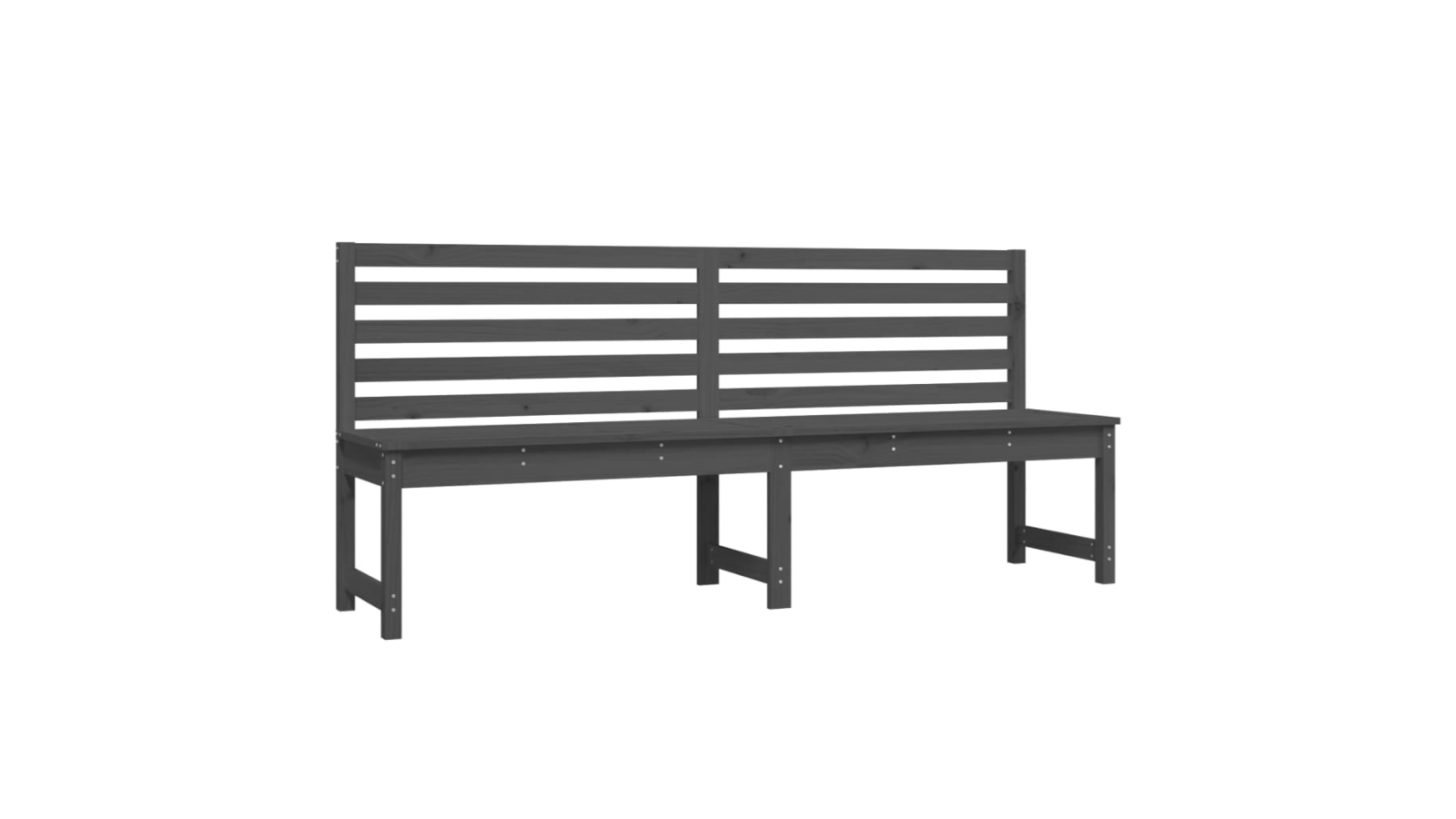 vidaXL Grey Solid Wood Pine Garden Bench - 201.5cm