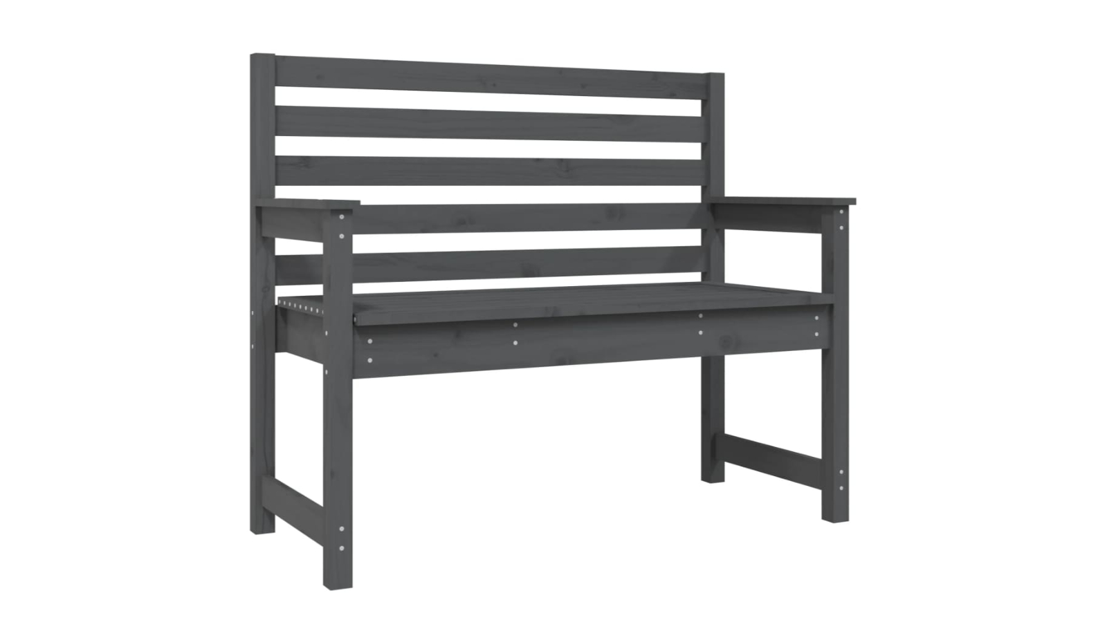 vidaXL Grey Solid Pine Wood 109 x 48 x 91.5cm Garden Bench
