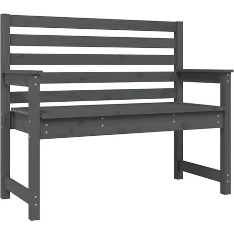 vidaXL Grey Solid Pine Wood 109 x 48 x 91.5cm Garden Bench