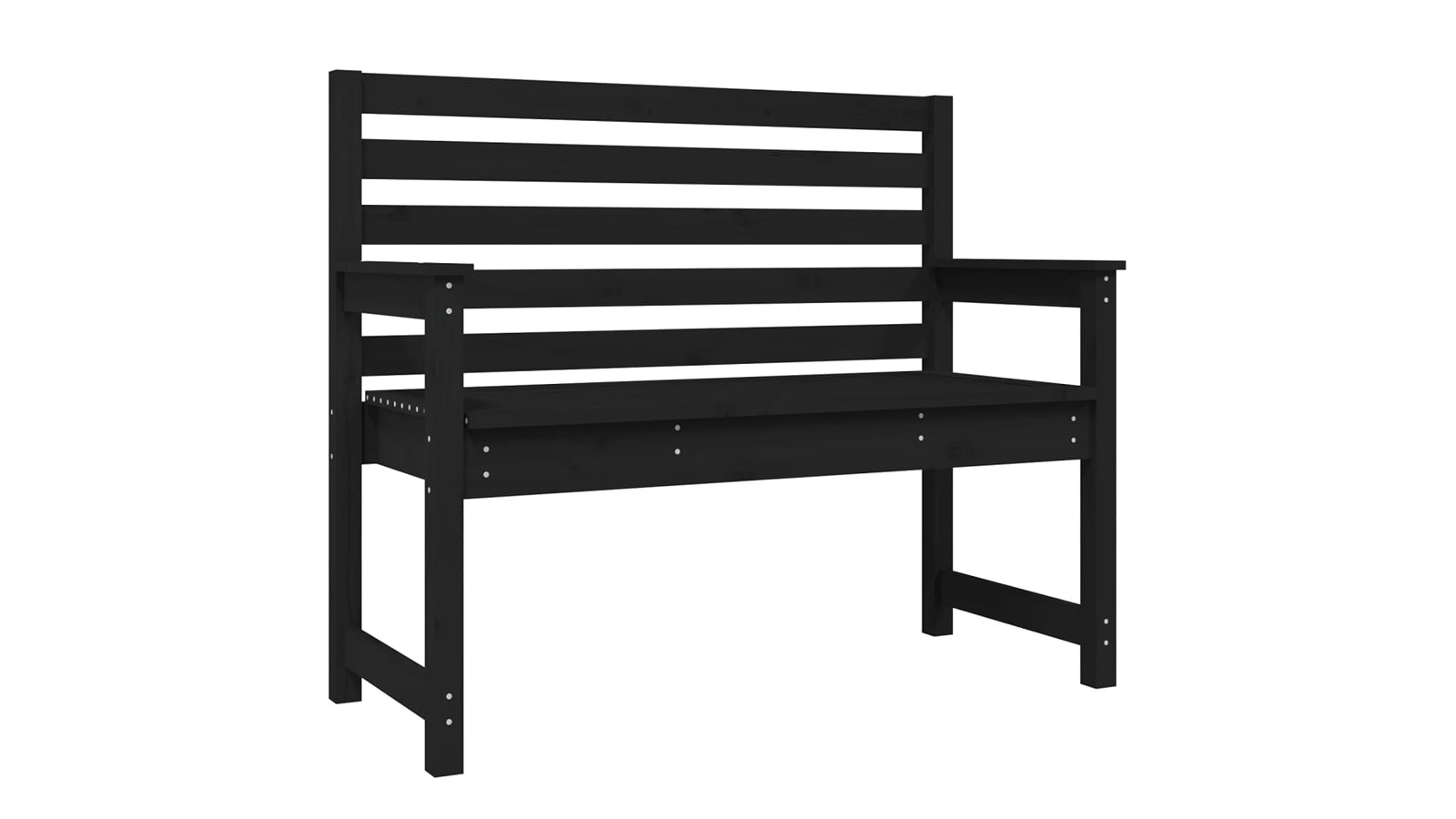 vidaXL Black Solid Pine Wood 109 x 48 x 91.5cm Garden Bench