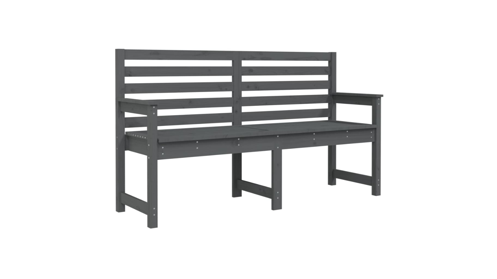 vidaXL Grey Solid Pine Wood 159.5 x 48 x 91.5cm Garden Bench