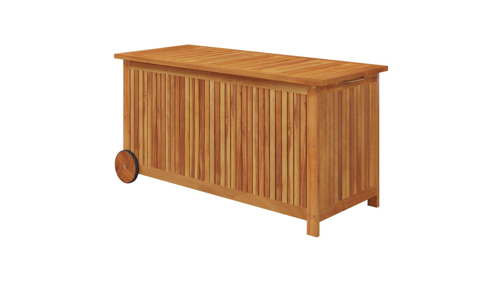 vidaXL Solid Wood Acacia 113 x 50 x 58cm Garden Storage Box with Wheel