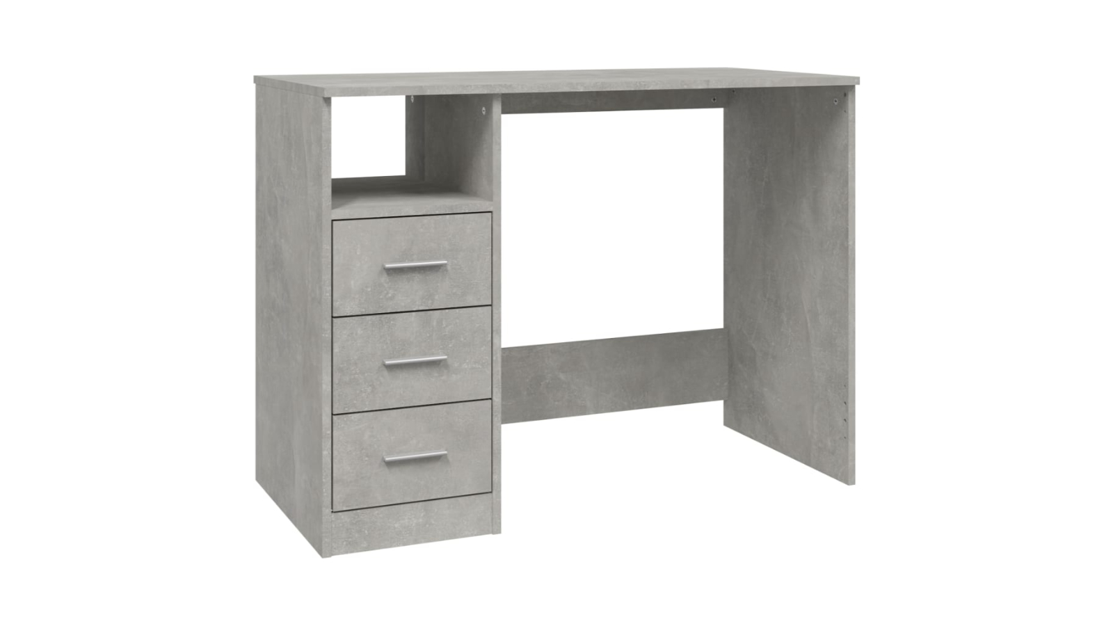 vidaXL Concrete Grey Engineered Wood Desk with Drawers - 102 x 50 x 76cm