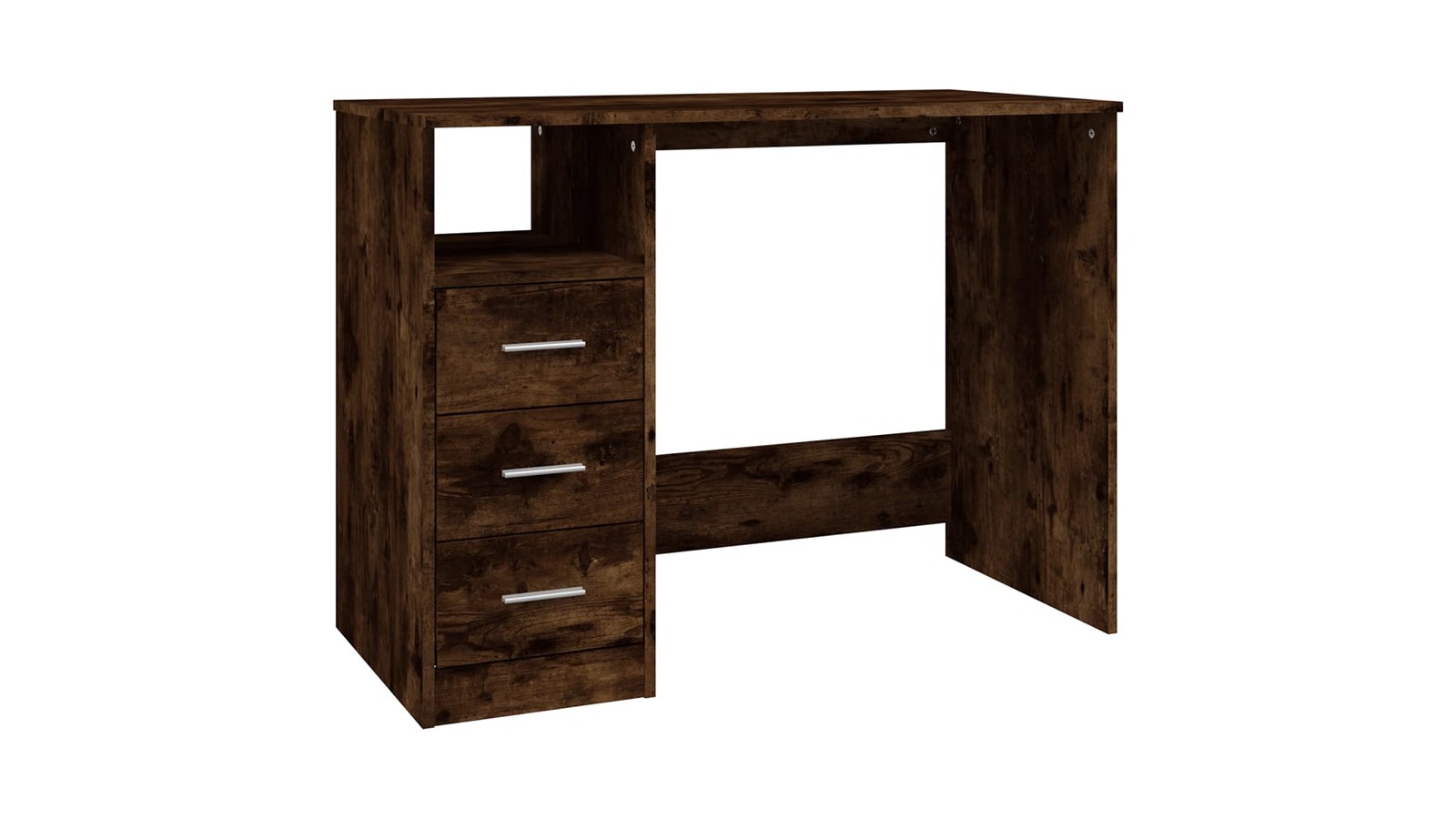 vidaXL Smoked Oak Engineered Wood 102 x 50 x 76cm Desk with Drawer