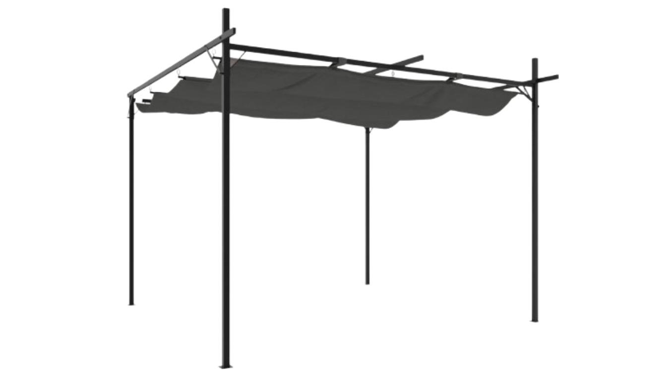 vidaXL Anthracite Pergola with Retractable Roof - 295 x 292 x 230cm