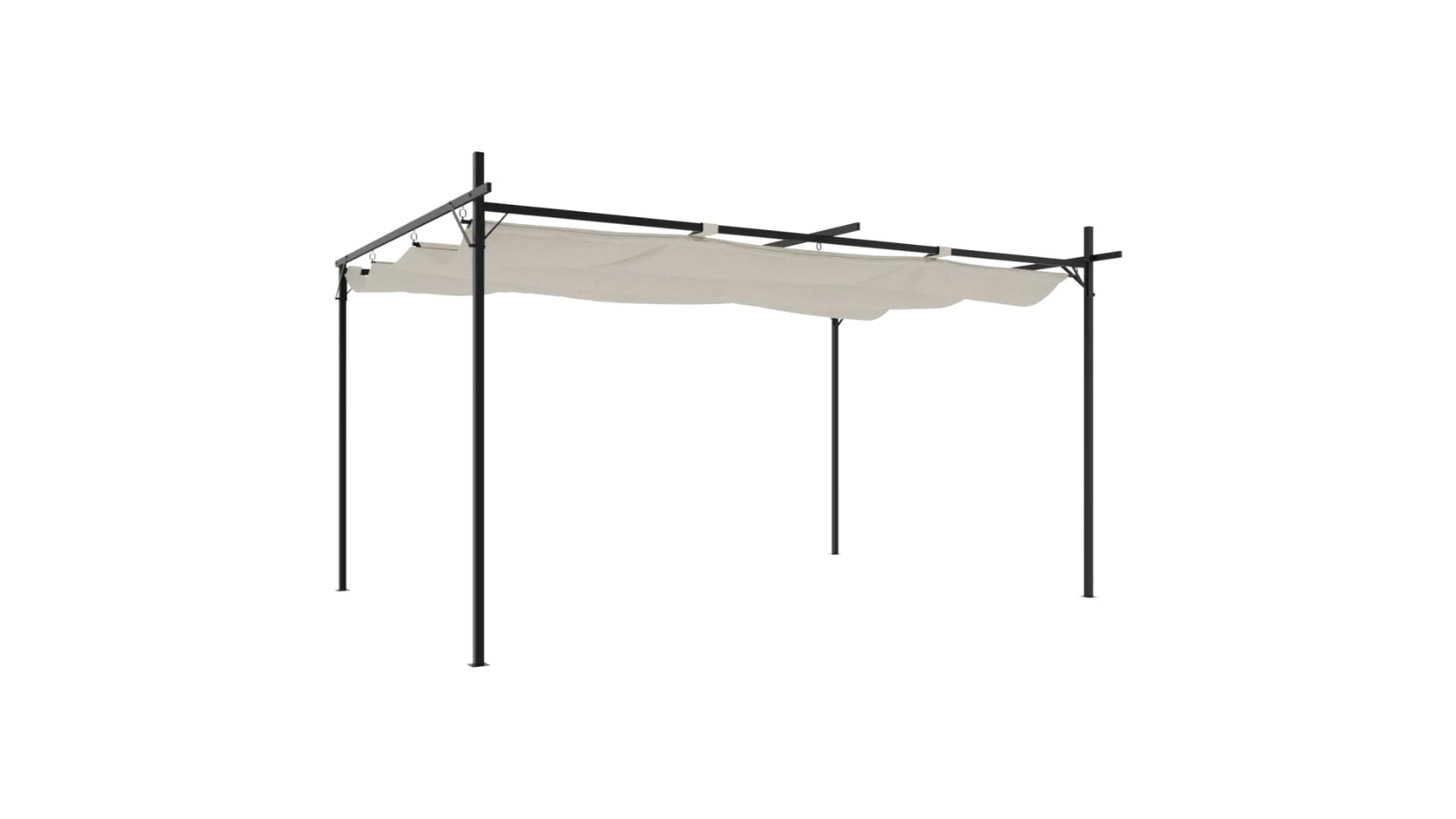 vidaXL 395 x 292 x 230cm Pergola with Retractable Roof - Cream