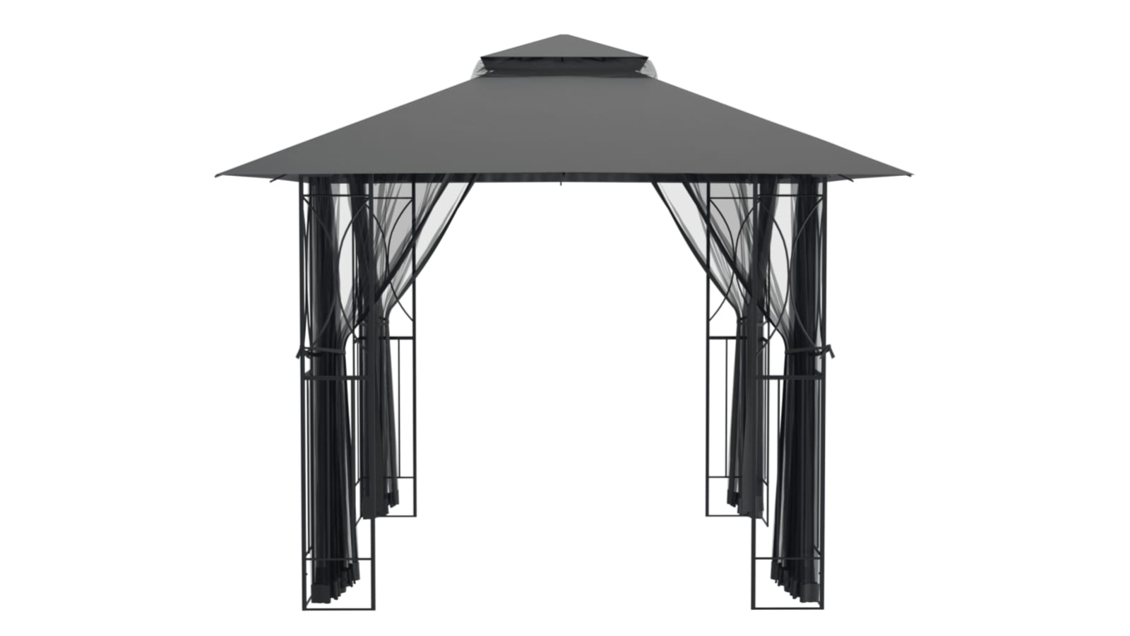 vidaXL Anthracite Gazebo with Sidewall - 300 x 300 x 270cm