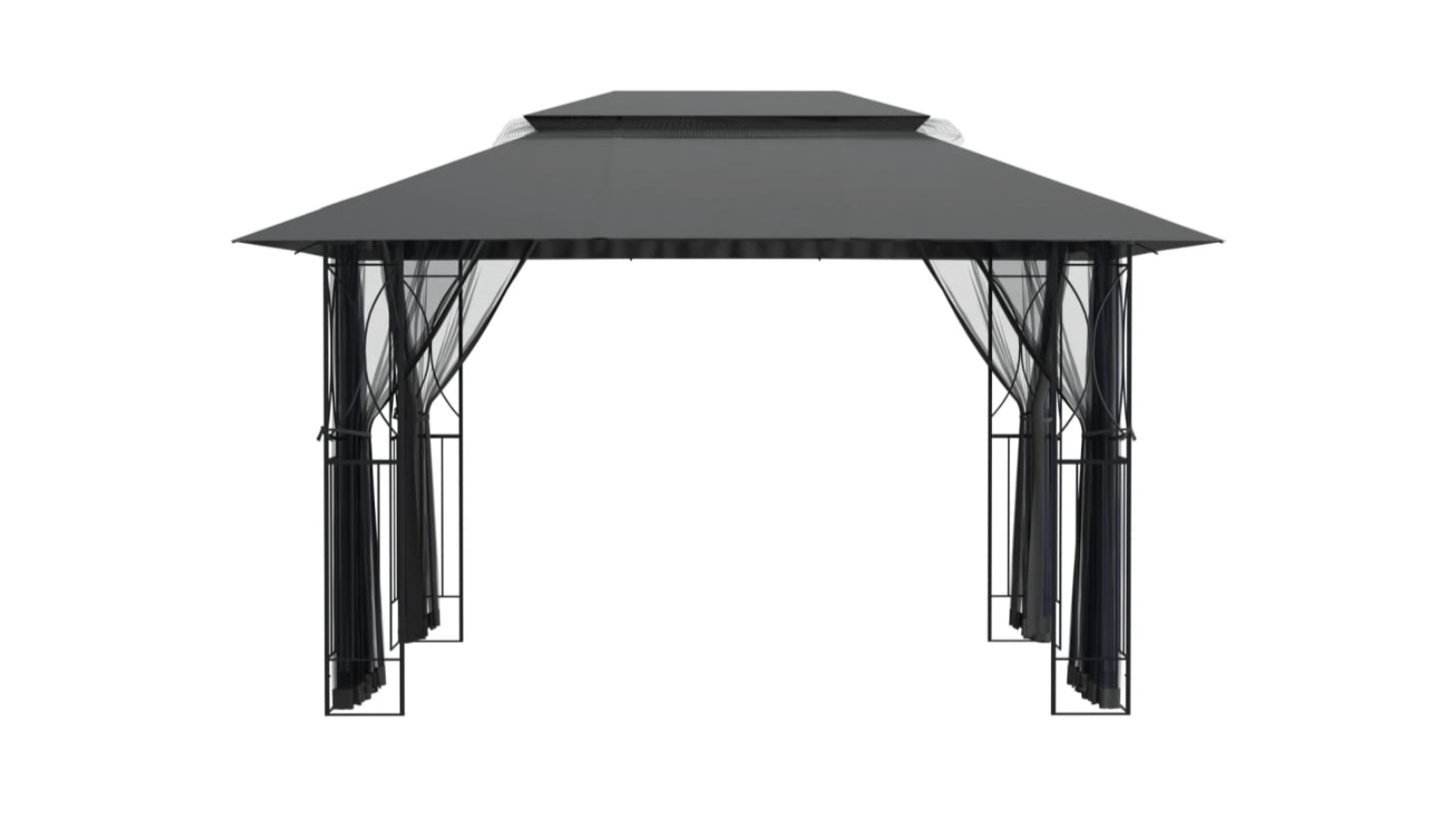 vidaXL Anthracite Gazebo with Sidewall - 400 x 300 x 270cm