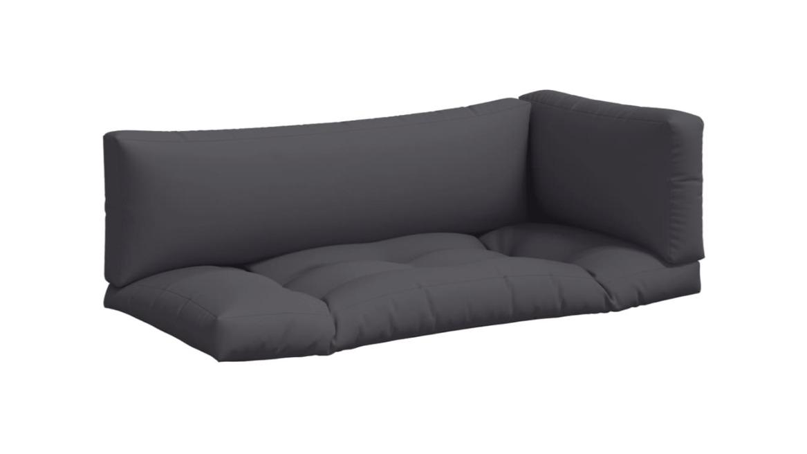 vidaXL 3 Piece Fabric Polyester Pallet Cushion - Anthracite