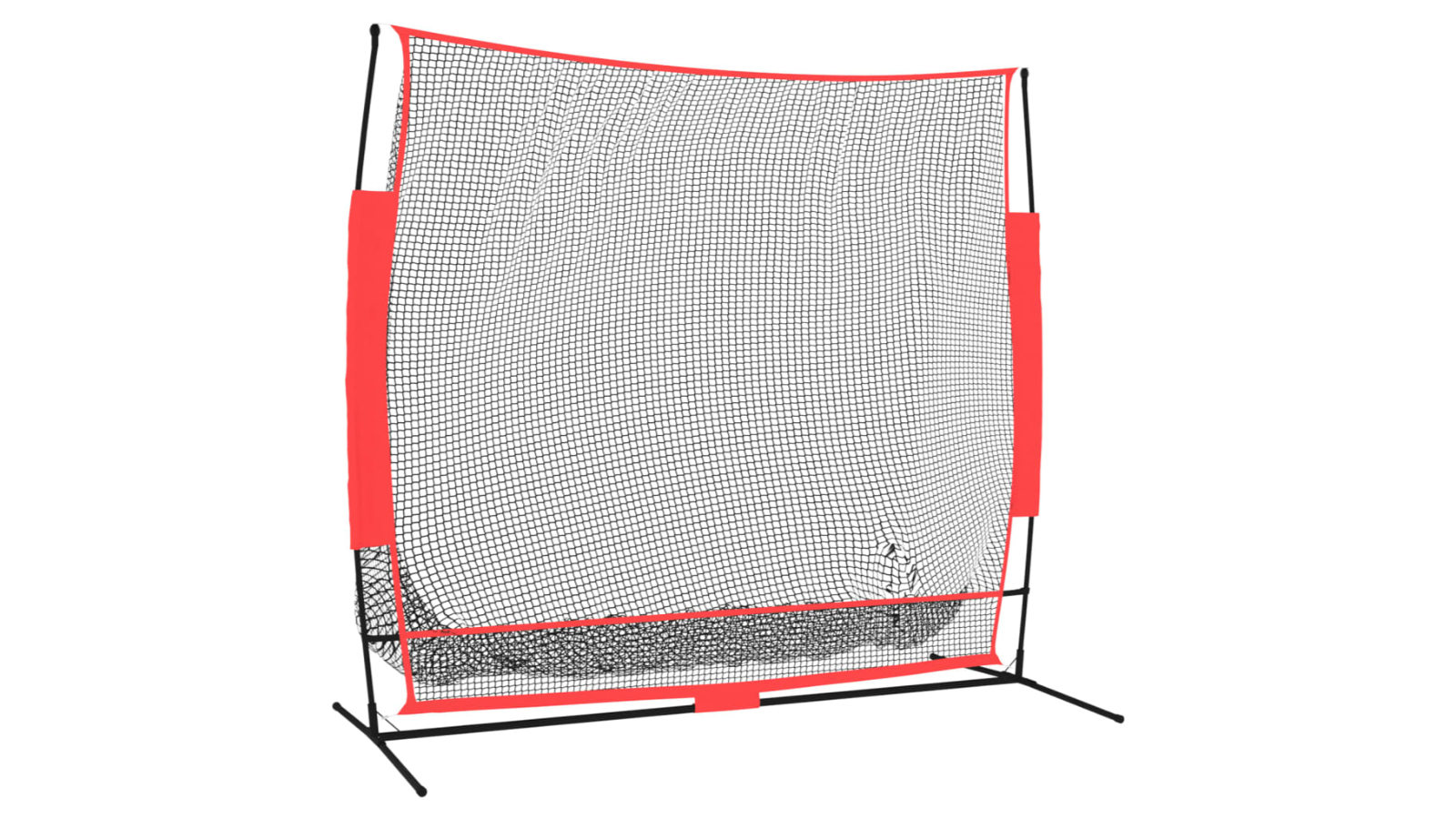 vidaXL Black/Red Polyester 215 x 107 x 216cm Portable Baseball Net