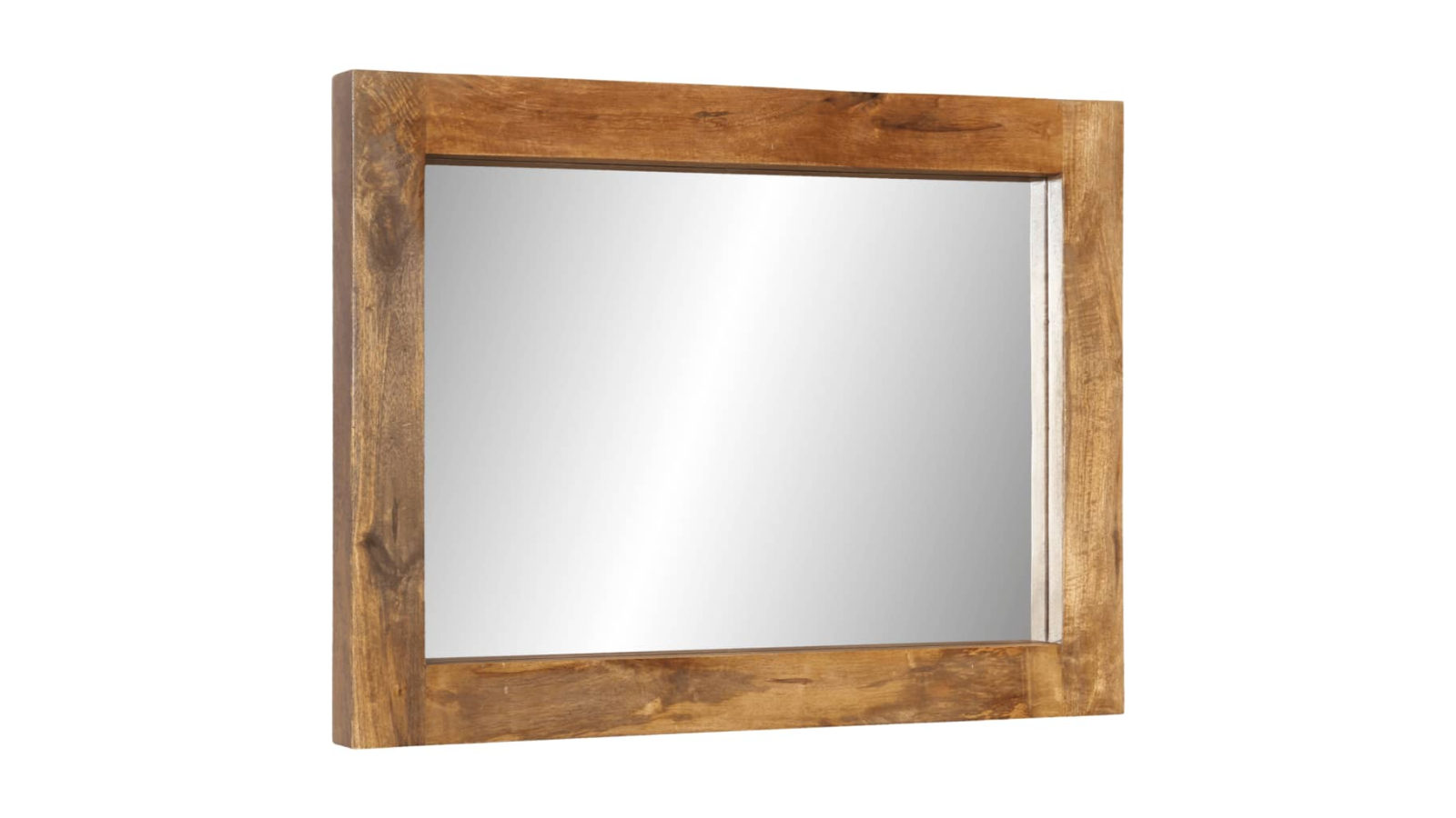 vidaXL 70 x 50cm Solid Mango Wood Glass Mirror 
