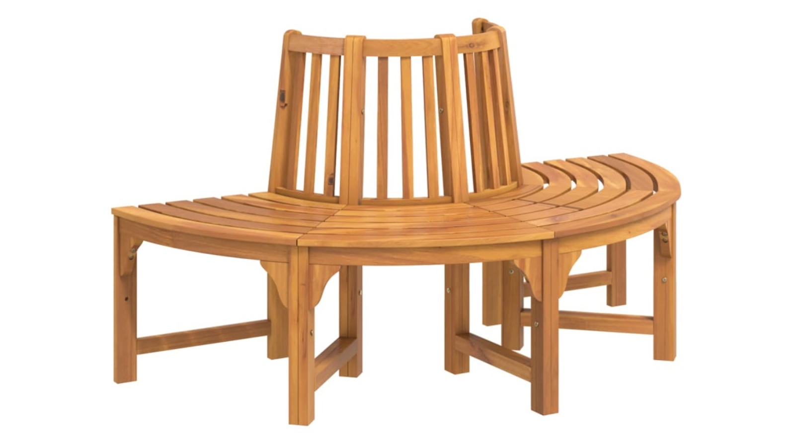 vidaXL 160cm Solid Eucalyptus Wood Half Round Tree Bench