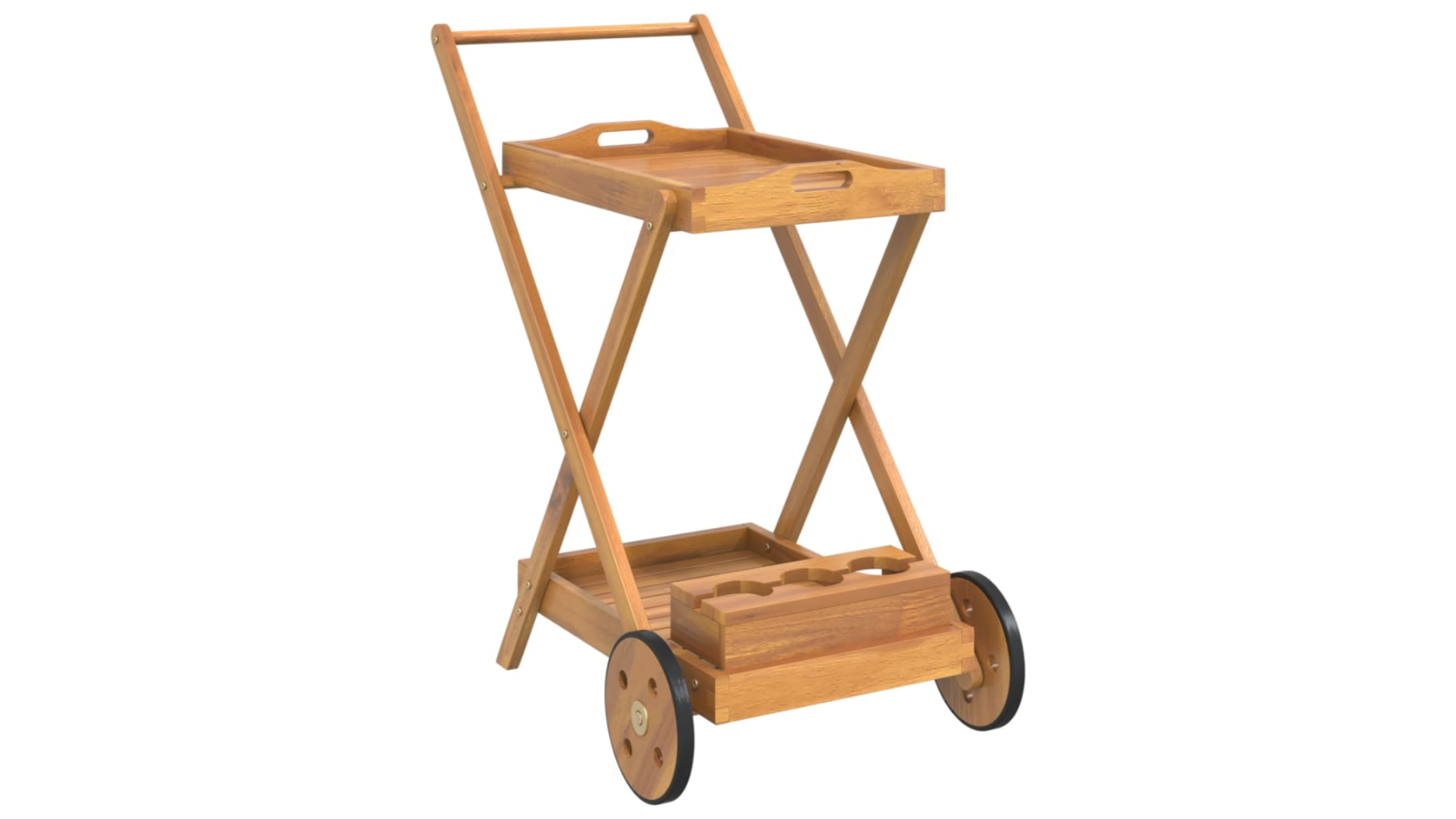 vidaXL Solid Wood Acacia Tea Trolley - 54 x 87 x 90cm