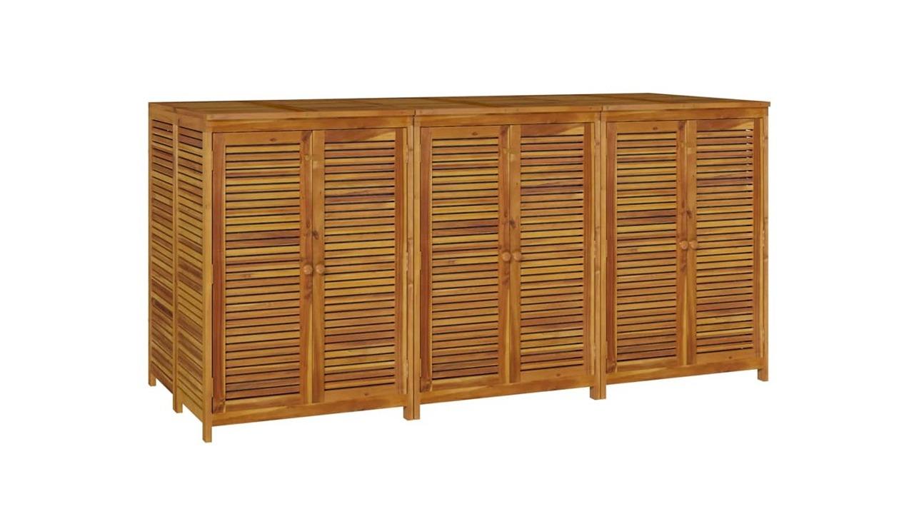 vidaXL Solid Acacia Wood 210 x 87 x 104cm Garden Storage Box
