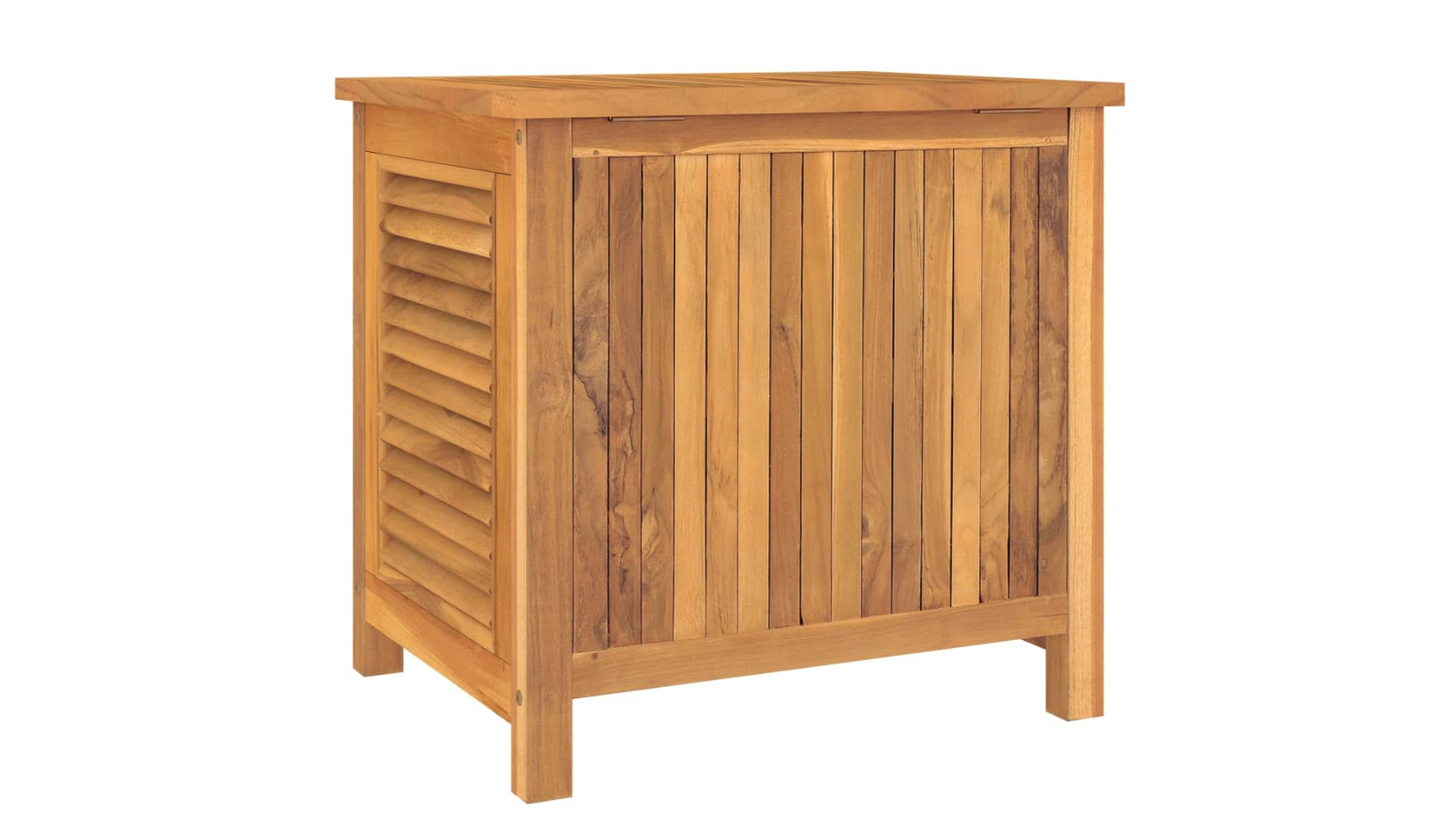 vidaXL Solid Wood Teak 60 x 50 x 58cm Garden Storage Box with Bag