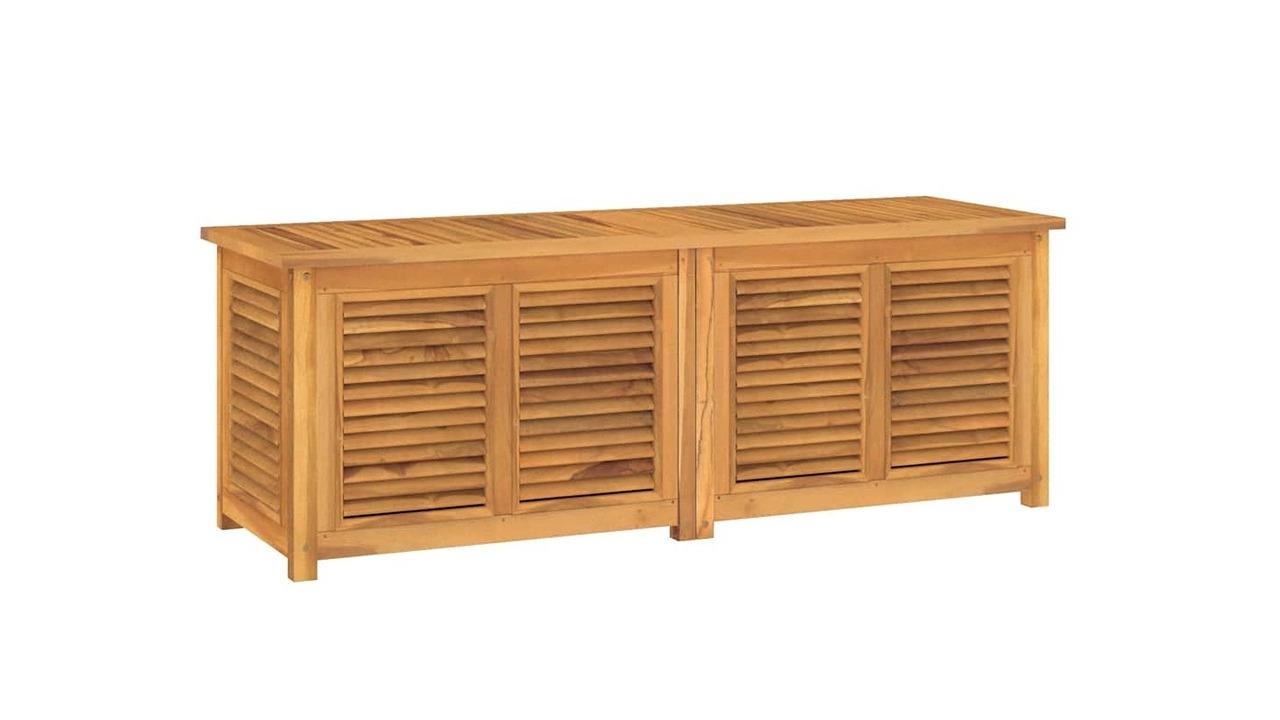 vidaXL Solid Teak Wood 150 x 50 x 55cm Garden Storage Box with Bag
