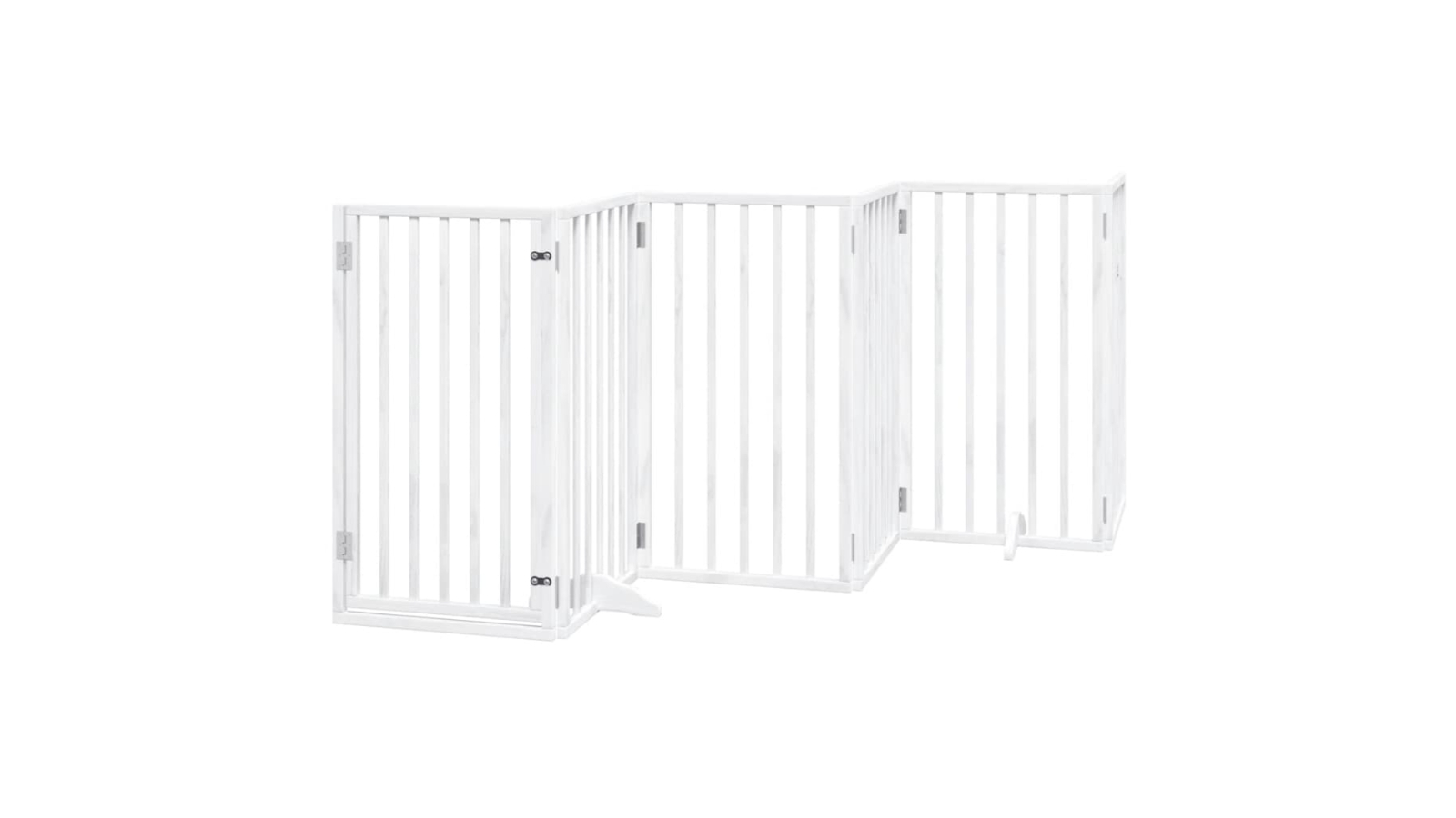 vidaXL 12-Panel White Poplar Wood 600 x 90 x 2cm Foldable Dog Safety Fence with Door