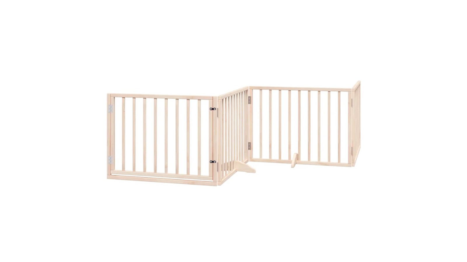 vidaXL 6-Panel Poplar Wood Design Dog Safety Fence with Door - 480 x 60 x 2cm