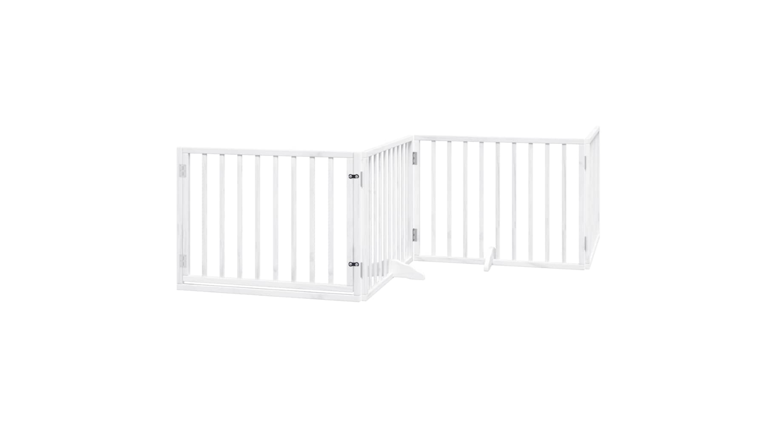 vidaXL 6-Panel White Poplar Wood Foldable Dog Safety Fence with Door - 480 x 60 x 2cm