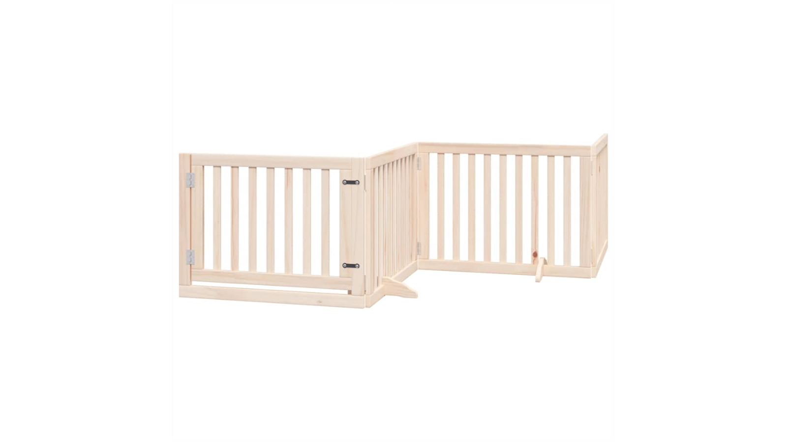 vidaXL 12-Panel Poplar Wood 960 x 60 x 2cm Foldable Dog Safety Fence with Door