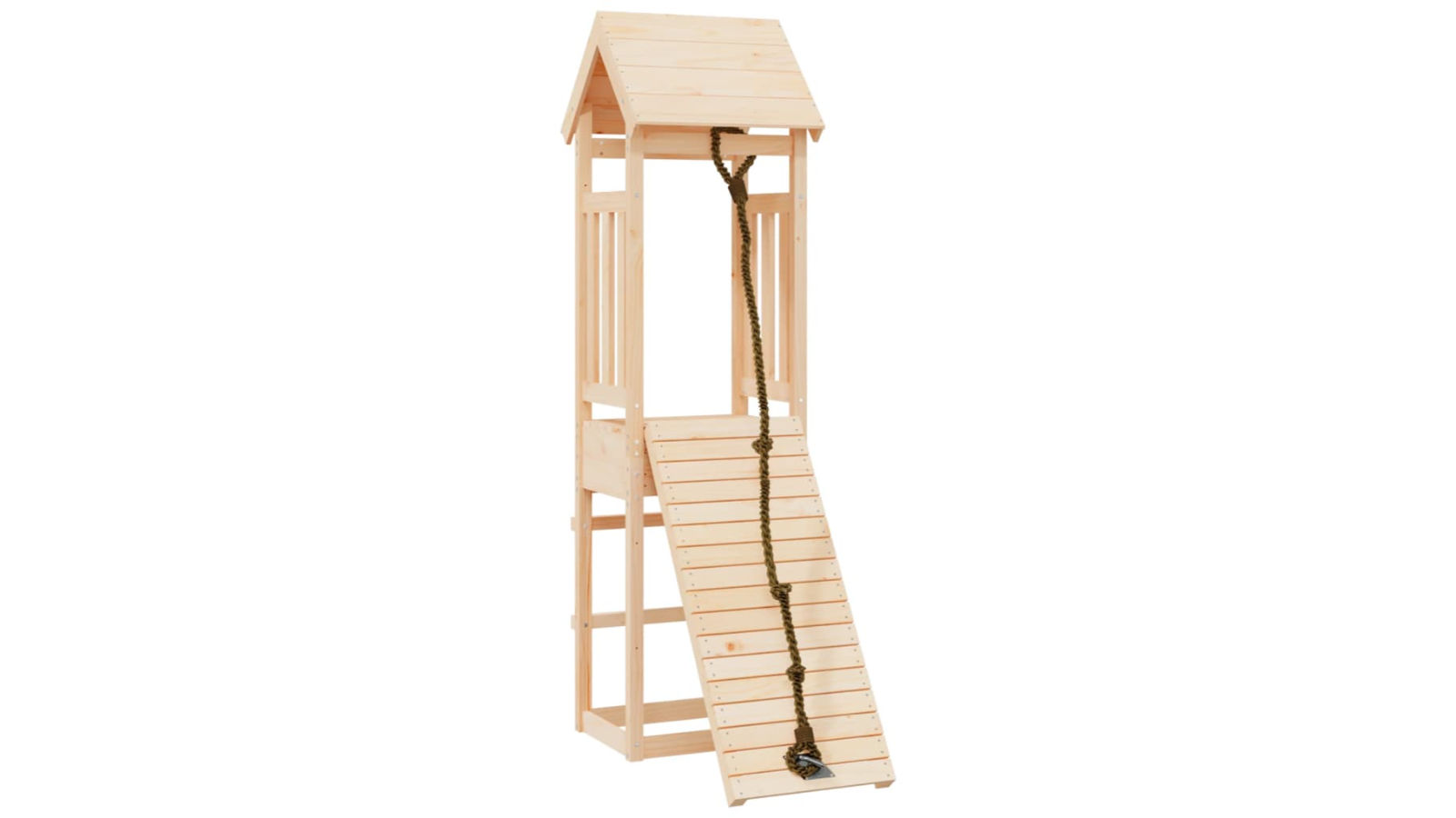 vidaXL Playhouse with Climbing Wall - 131 x 64 x 207cm - Solid Wood Pine
