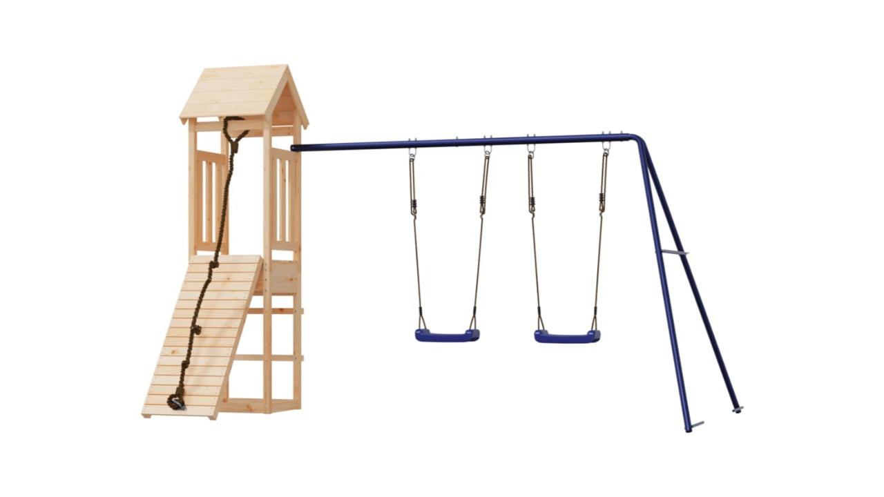 vidaXL Solid Pine Wood Outdoor Playset - 308 x 196 x 207cm