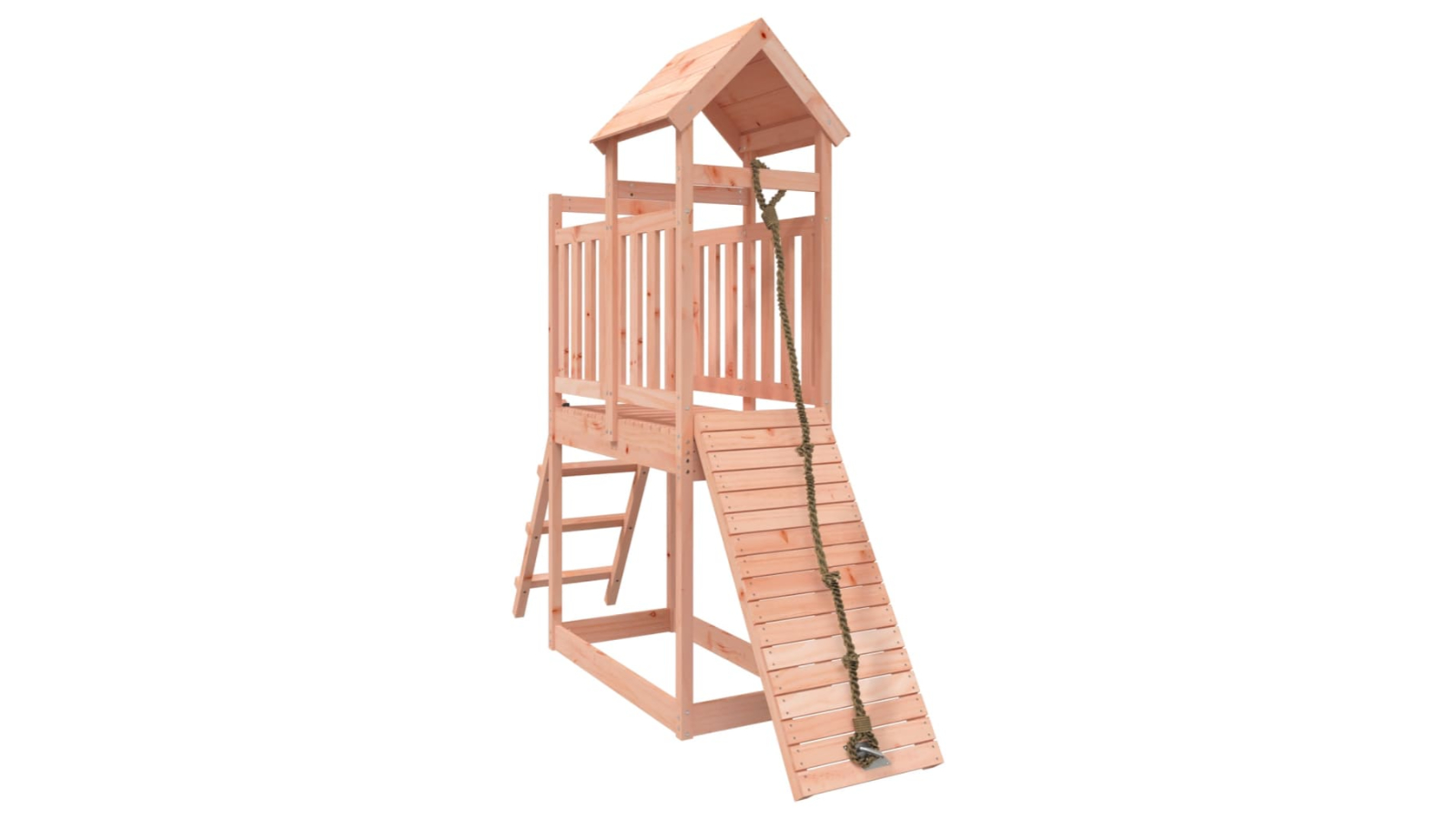vidaXL Playhouse with Solid Wood Douglas Climbing Wall - 229 x 64 x 214cm