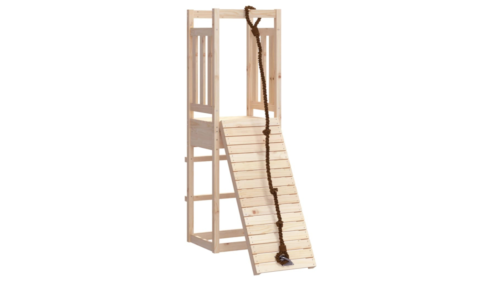 vidaXL Solid Wood Pine Playhouse with Climbing Wall - 53 x 114 x 169cm