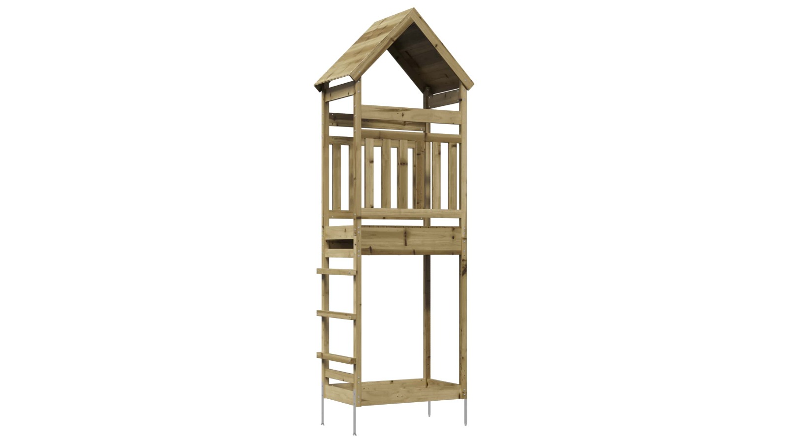 vidaXL Natural Solid Impregnated Pinewood Outdoor Wooden Play Tower