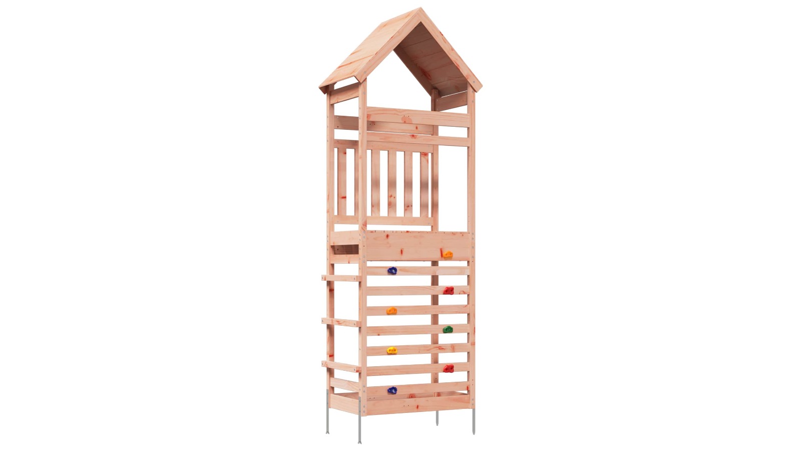 vidaXL Natural Solid Douglas Wood 53 x 85 x 264cm Outdoor Play Tower