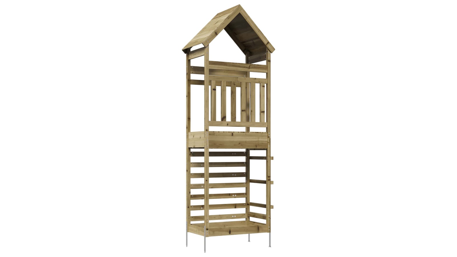 vidaXL Natural Impregnated Pinewood Outdoor Wooden Play Tower
