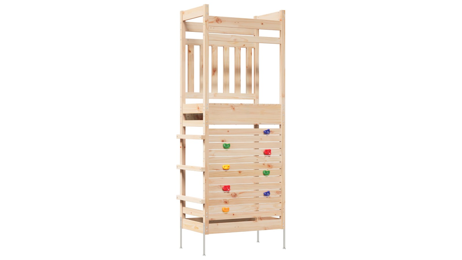 vidaXL Natural Solid Pine Wood 85 x 53 x 207cm Outdoor Play Tower