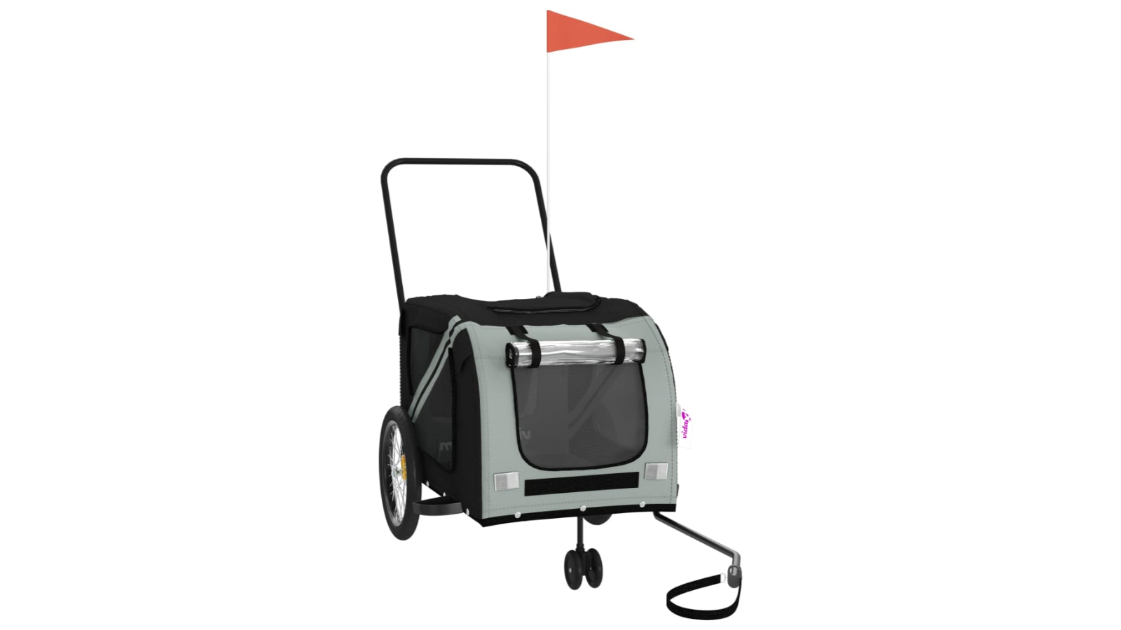 vidaXL Oxford Fabric and Iron Grey/Black Pet Bike Trailer - 134 x 68 x 72cm