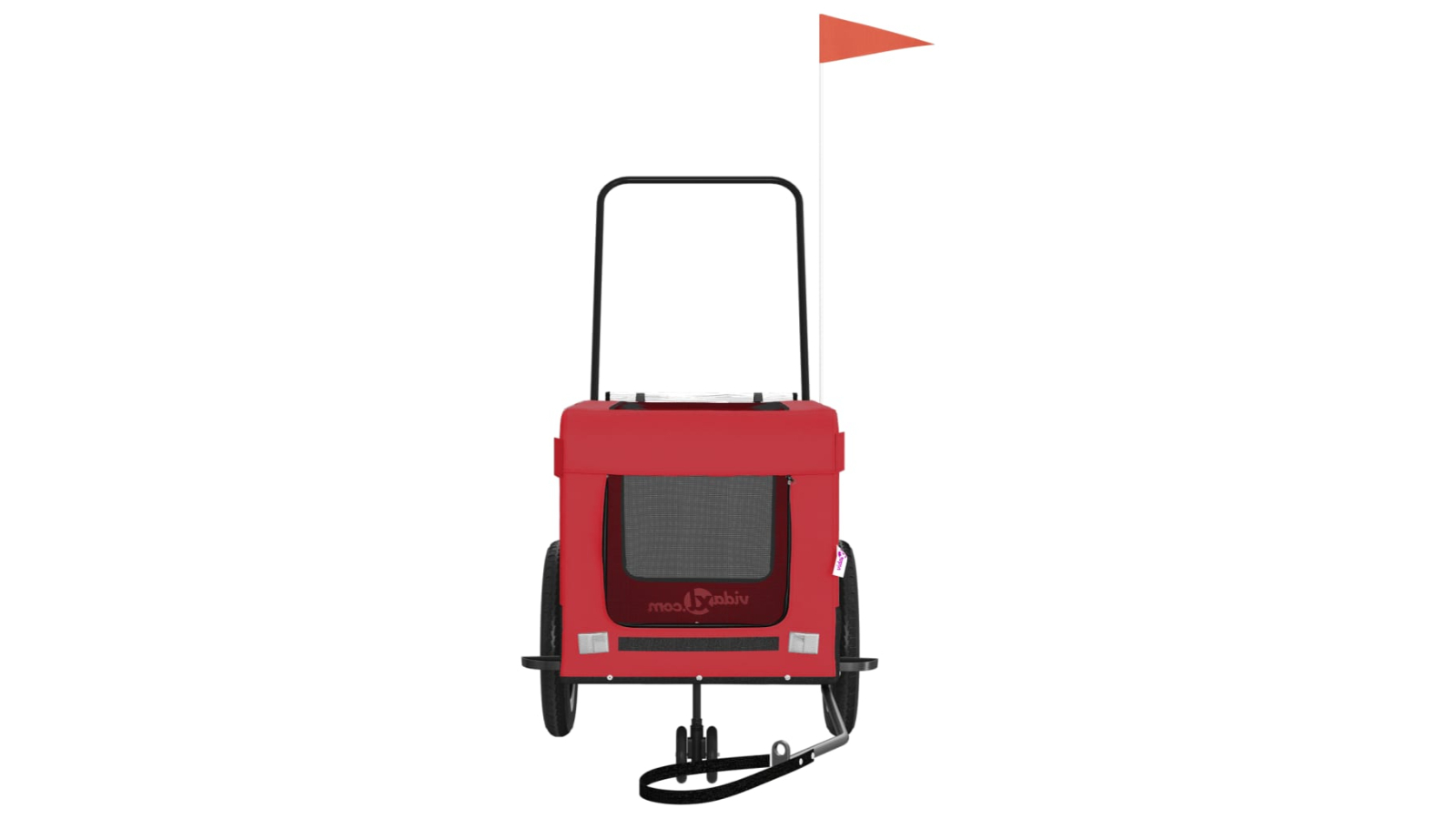 vidaXL Fabric and Iron Red and Black Oxford Pet Bike Trailer - 120 x 54.5 x 53cm