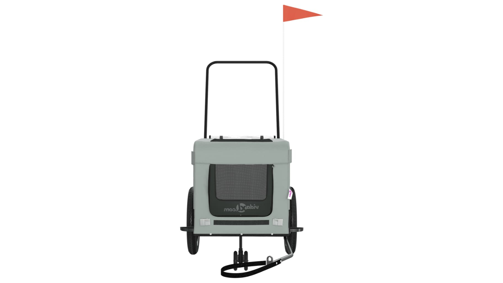 vidaXL Fabric and Iron Grey and Black Oxford Pet Bike Trailer  120 x 54.5 x 53cm