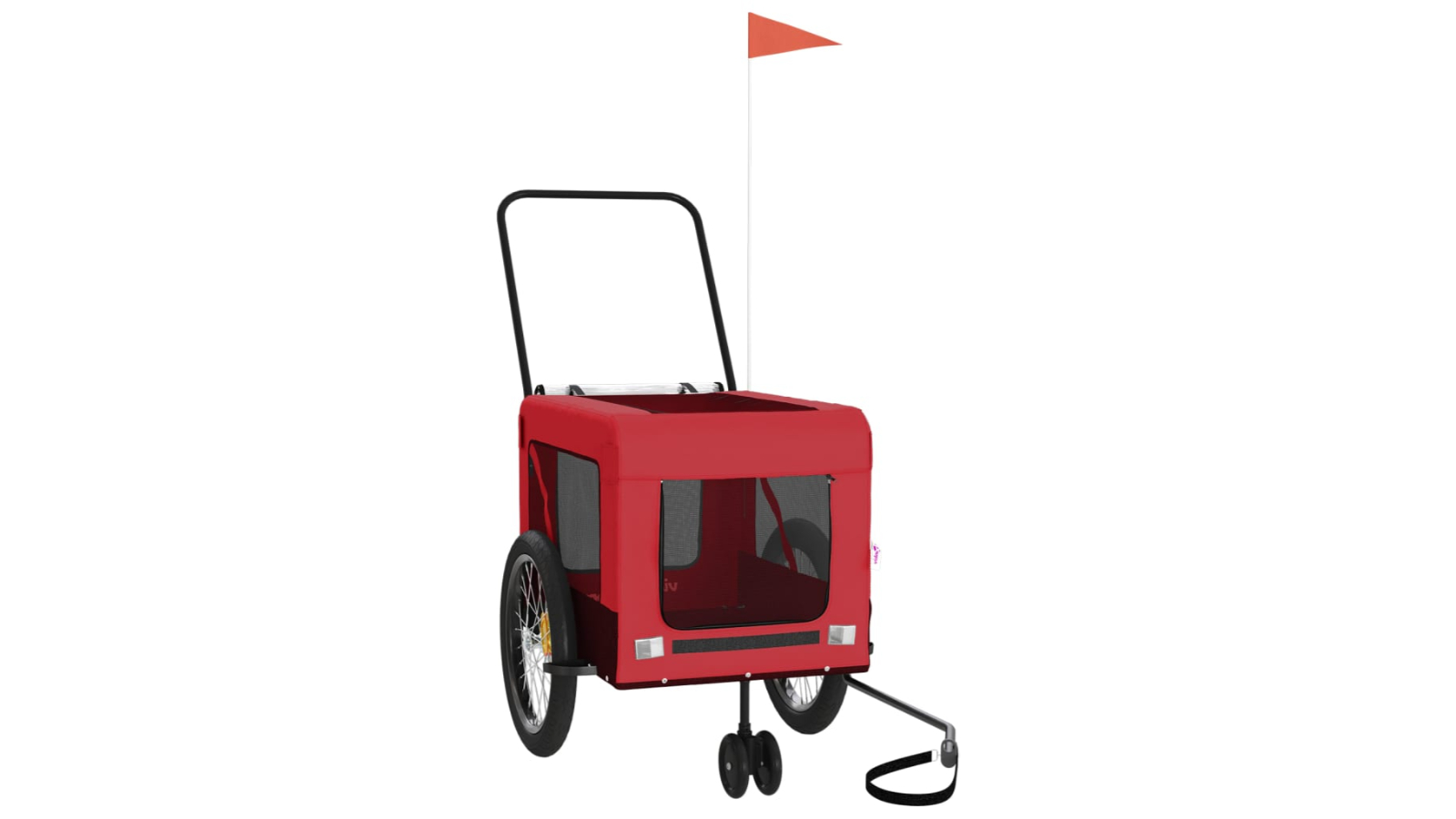 vidaXL Oxford Fabric and Iron Red/Black Pet Bike Trailer - 135 x 68.5 x 73.5cm