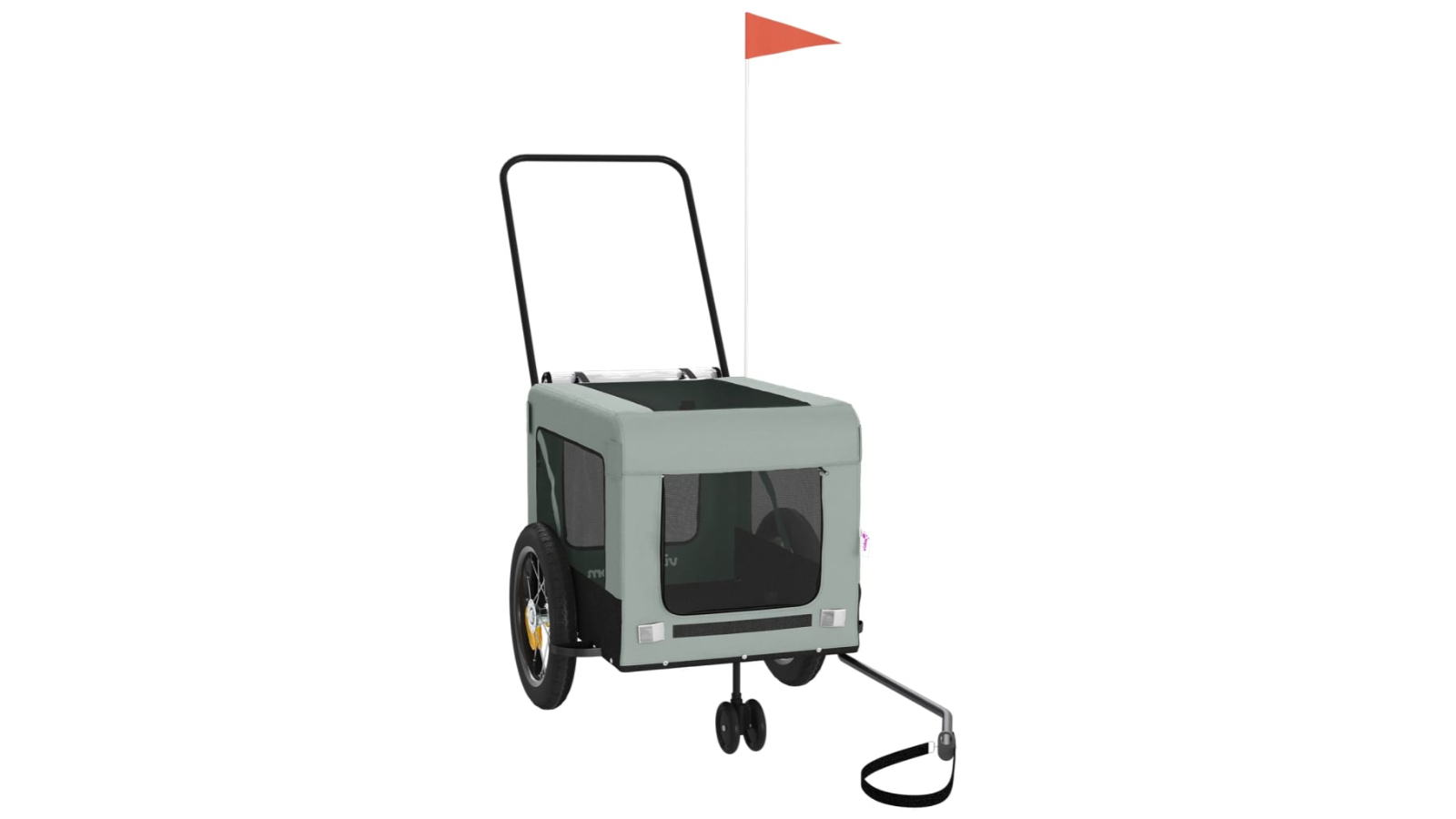 vidaXL Oxford Fabric and Iron Grey/Black Pet Bike Trailer - 135 x 68.5 x 73.5cm