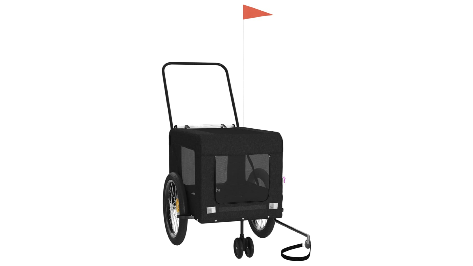 vidaXL Oxford Fabric and Iron Black Pet Bike Trailer - 135 x 68.5 x 73.5cm
