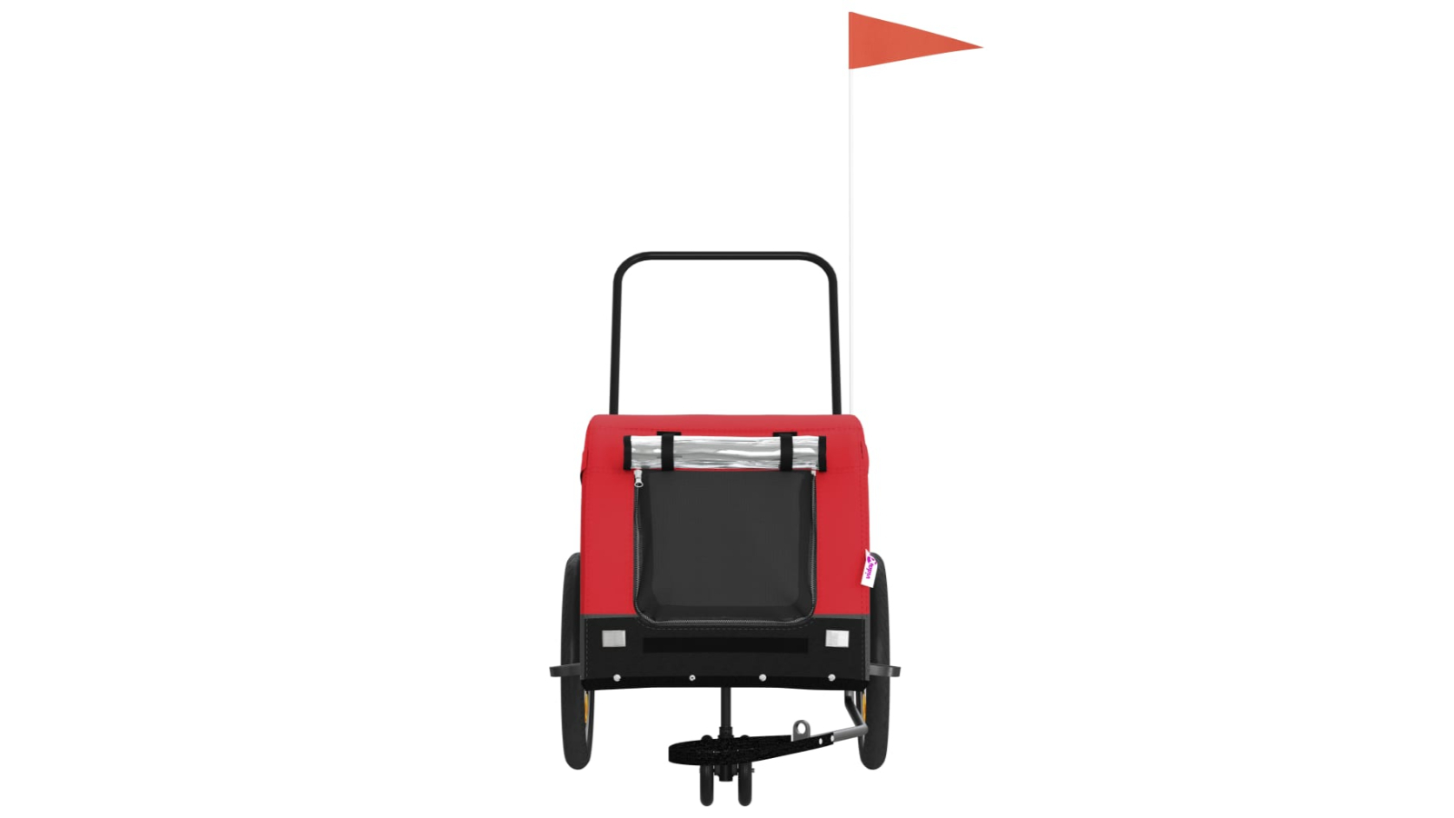 vidaXL Fabric and Iron Red and Black Oxford Pet Bike Trailer - 125 x 63 x 66cm