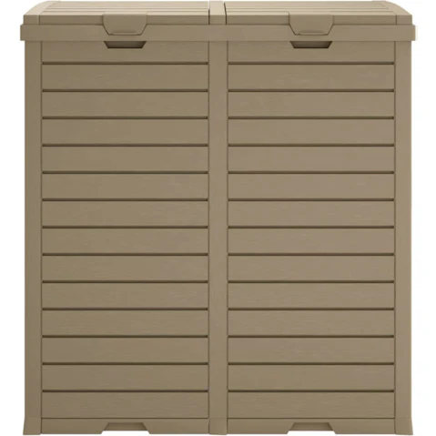 vidaXL Polypropylene 78 x 41 x 86cm Outdoor Garbage Bin - Light Brown
