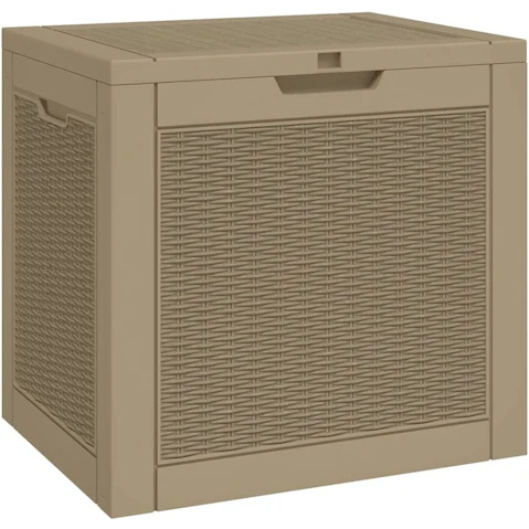 vidaXL Light Brown Polypropylene 55.5 x 43 x 53cm Garden Storage Box