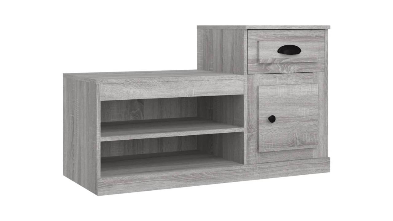 vidaXL 100 x 42 x 60cm Engineered Wood Shoe Cabinet - Grey Sonoma