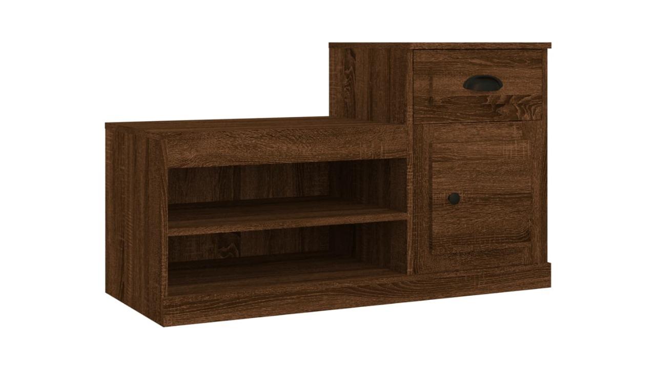 vidaXL 100 x 42 x 60cm Engineered Wood Shoe Cabinet - Brown Oak