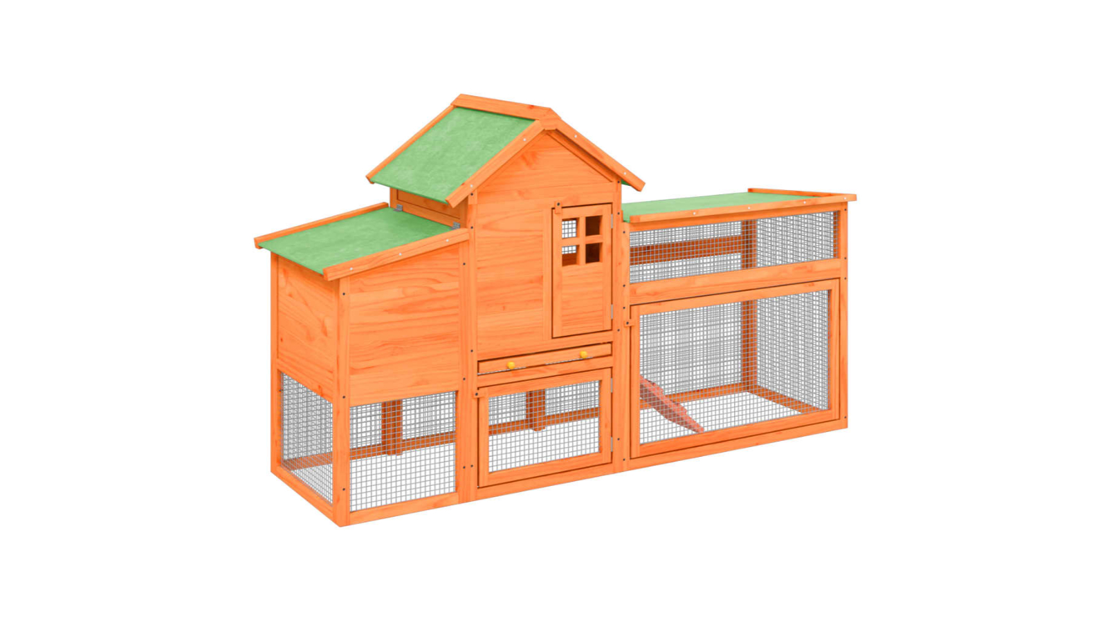 vidaXL Brown Solid Pine Wood 186.5 x 58.5 x 113cm Chicken Coop