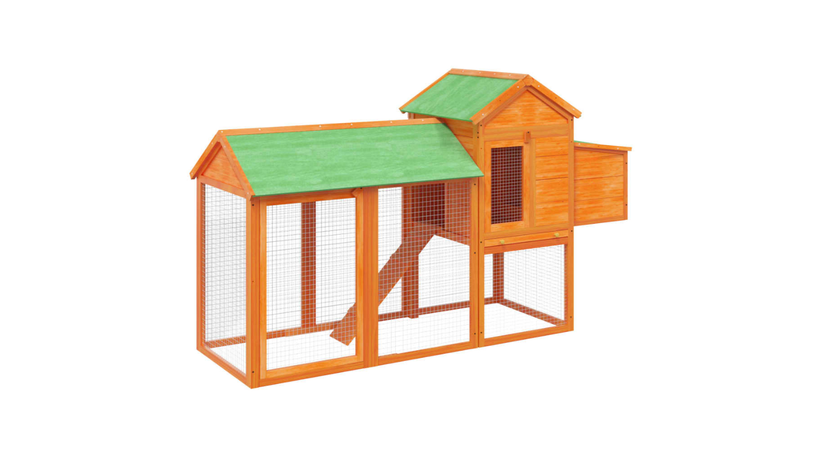 vidaXL Brown Solid Pine Wood 193 x 65 x 117cm Chicken Coop