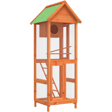vidaXL Brown Solid Pine Wood 60 x 58.5 x 160cm Bird House