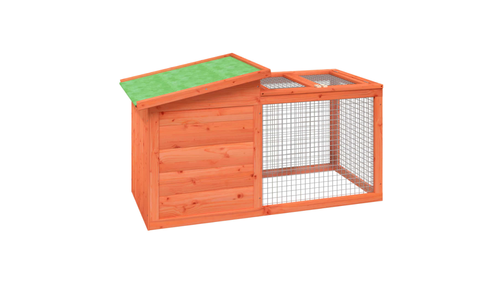 vidaXL Solid Pine Wood 100.5 x 54 x 55cm Rabbit Hutch - Brown