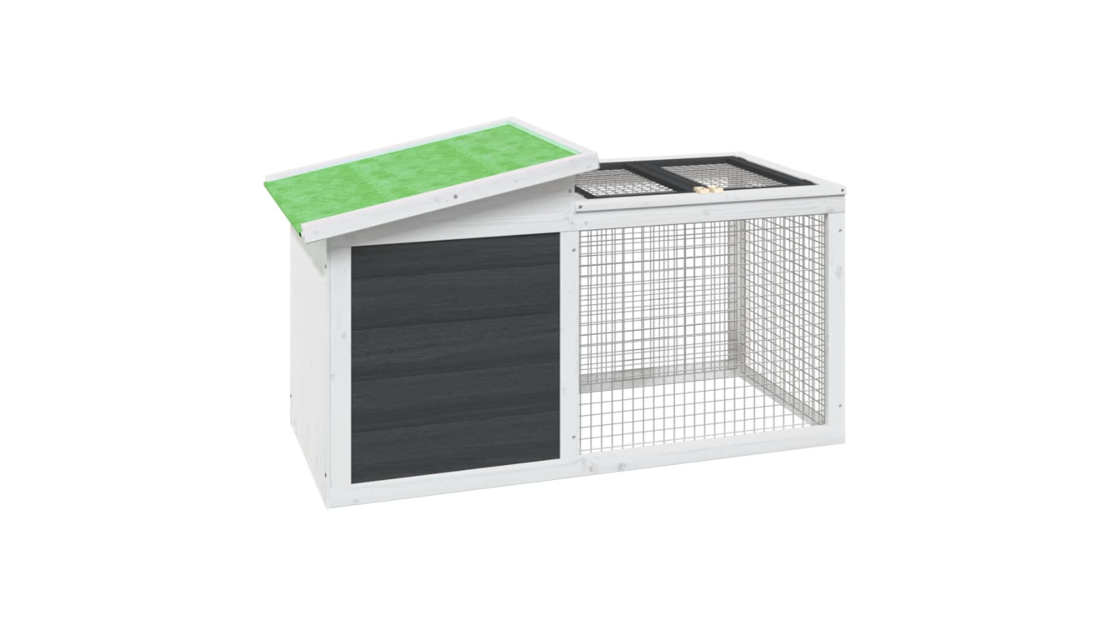 vidaXL Solid Pine Wood 100.5 x 54 x 55cm Rabbit Hutch - Grey