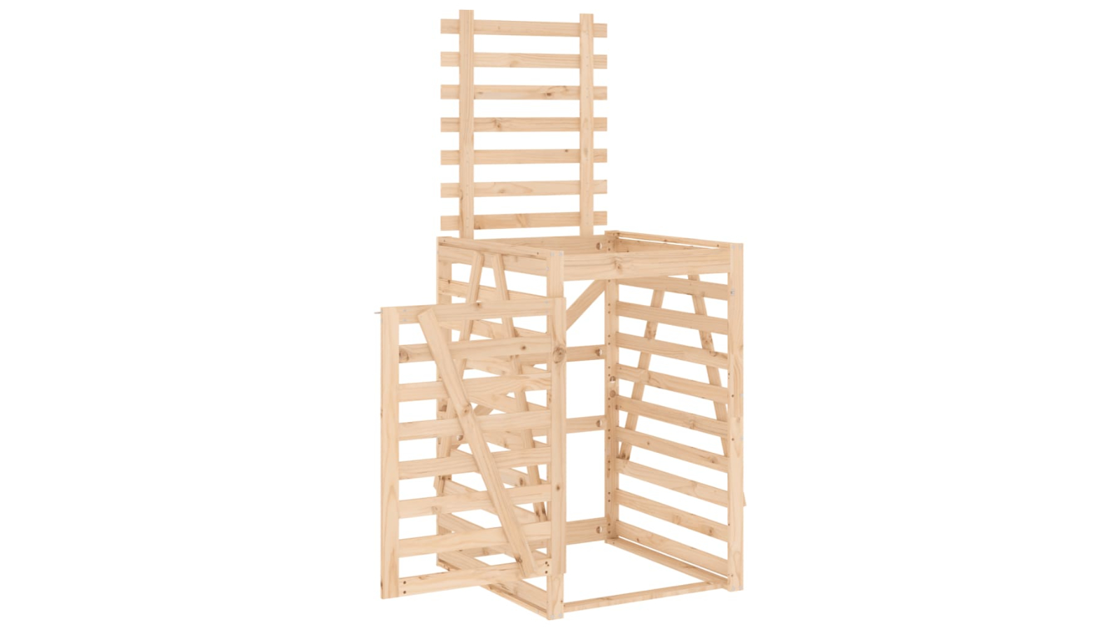 vidaXL Solid Pine Wood Wheelie Bin Storage - 84 x 90 x 128.5cm